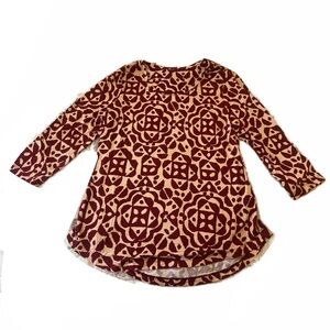 Patterned Long Sleeve Top